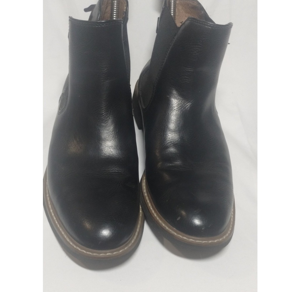 Tommy Hilfiger Mens Black Leather Chelsea Boots Round Toe Pull On 1120